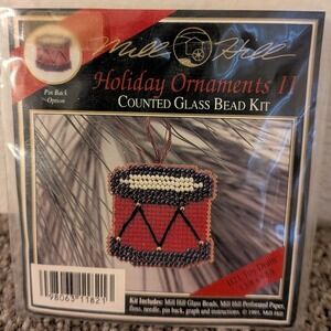 Mill Hill Toy Drum Counted Glass Bead Kit Holiday Ornaments II H21 Vintage 1991